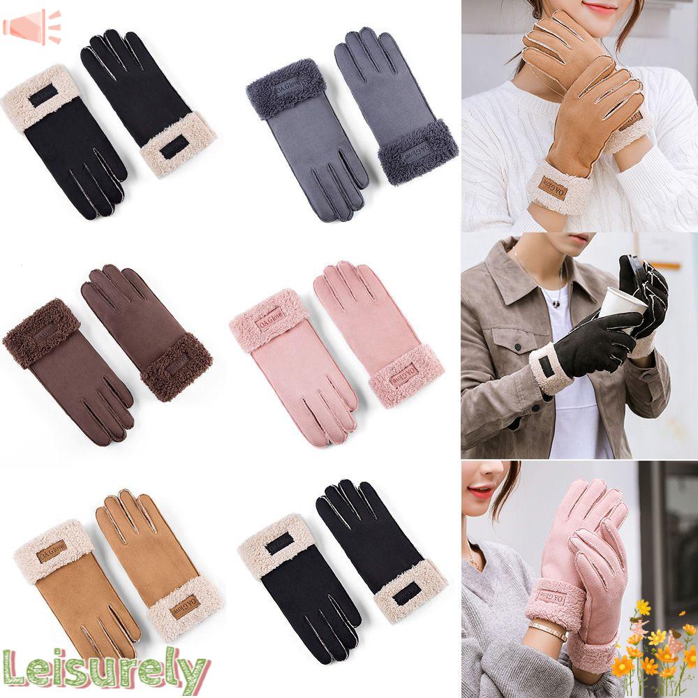 Găng Tay Da Lộn Chống Thấm Nước Giữ Ấm Mùa Đông Cho Nữ