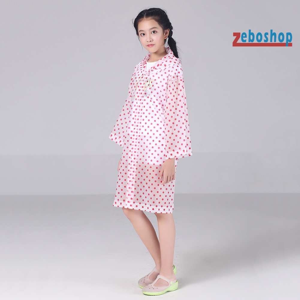 Áo Mưa Chấm Bi Có Mũ Trùm Tiện Lợi Dành Cho Bé