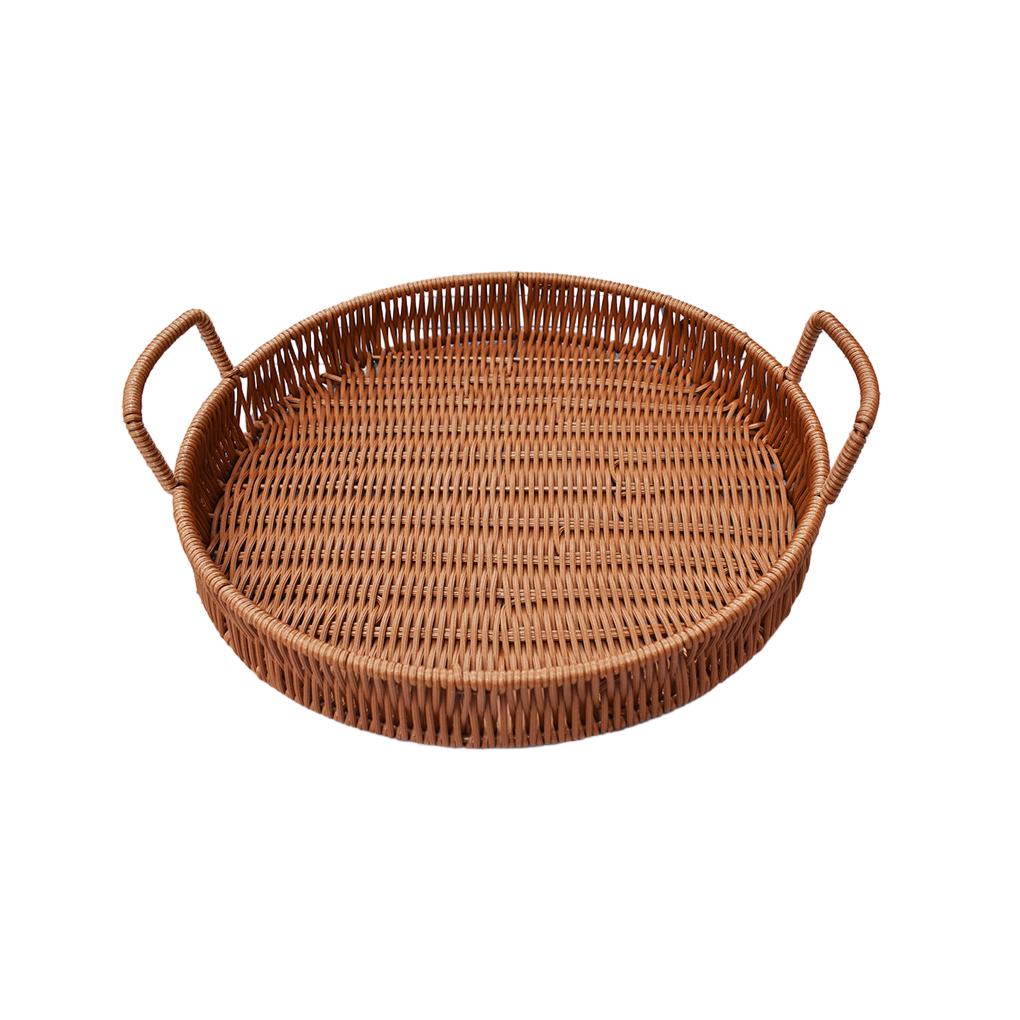 Khay Đựng Trái Cây Sức Chứa Lớn Siêu Nhẹ Thiết Kế Đan Thủ Công Có Tay Cầm Tiện Dụng