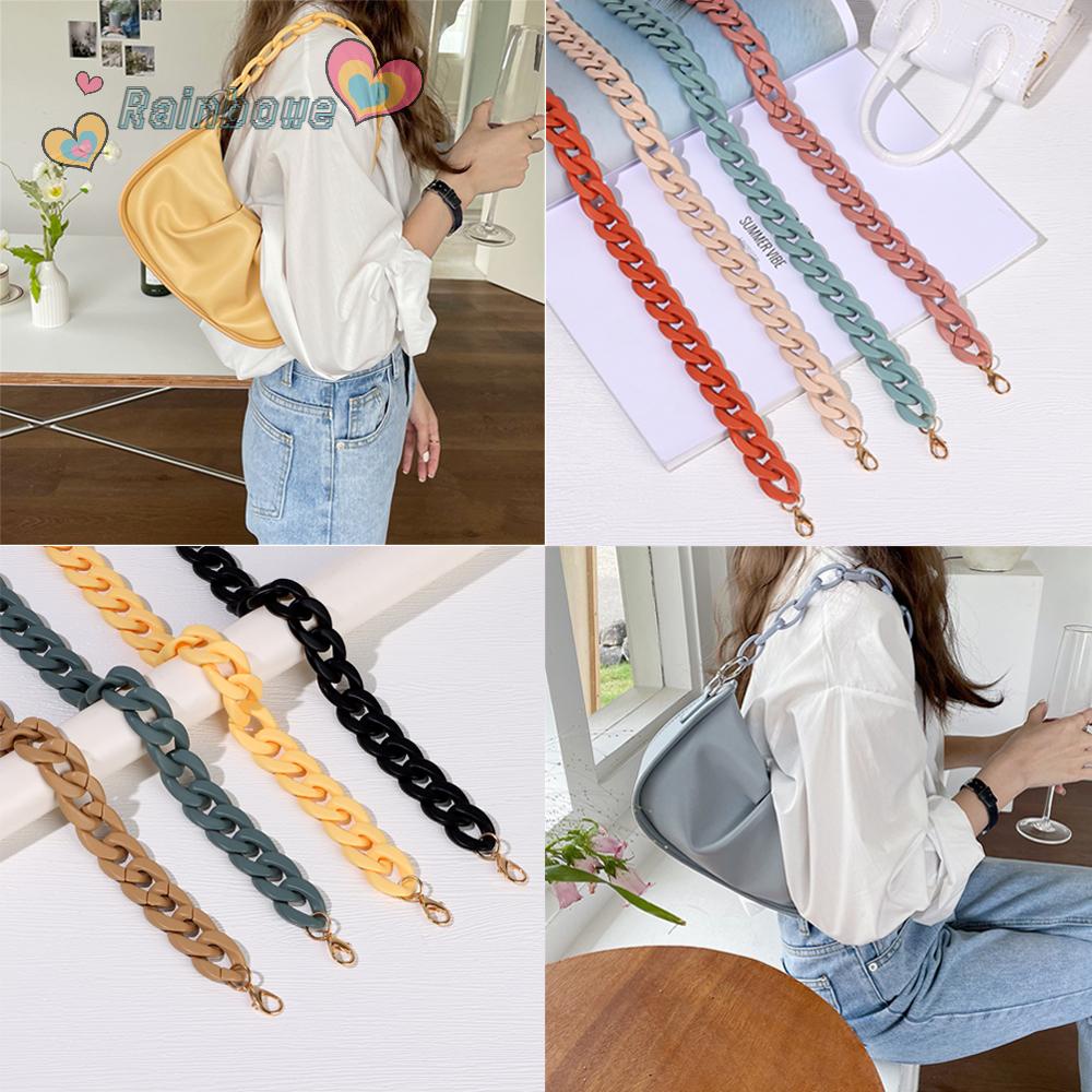 Dây Đeo Túi Xách Bằng Nhựa Acrylic Màu Cầu Vồng Tháo Rời Được Tiện Dụng