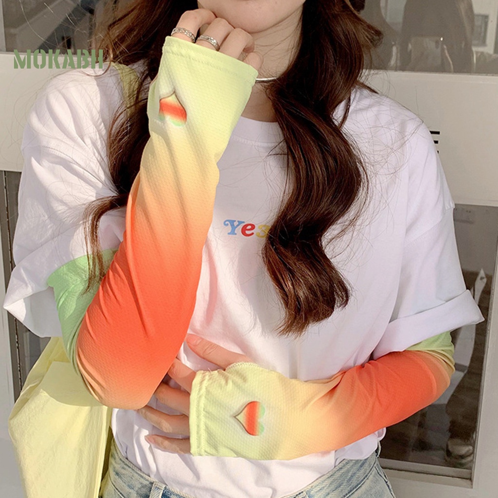 1 Cặp Găng Tay Chống Nắng / Tia UV / Chống Trượt Cách Nhiệt Màu Sắc Tương Phản