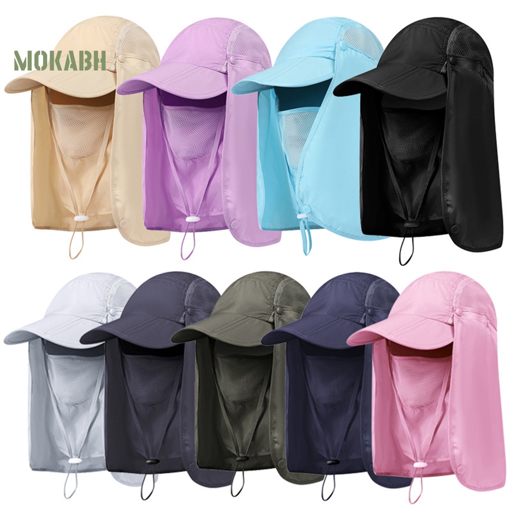 Mũ Bóng Chày Che Nắng Bằng Vải Mềm Nhẹ Thoáng Khí Nhanh Khô Màu Trơn Có Dây Đeo Cổ Cho Nữ