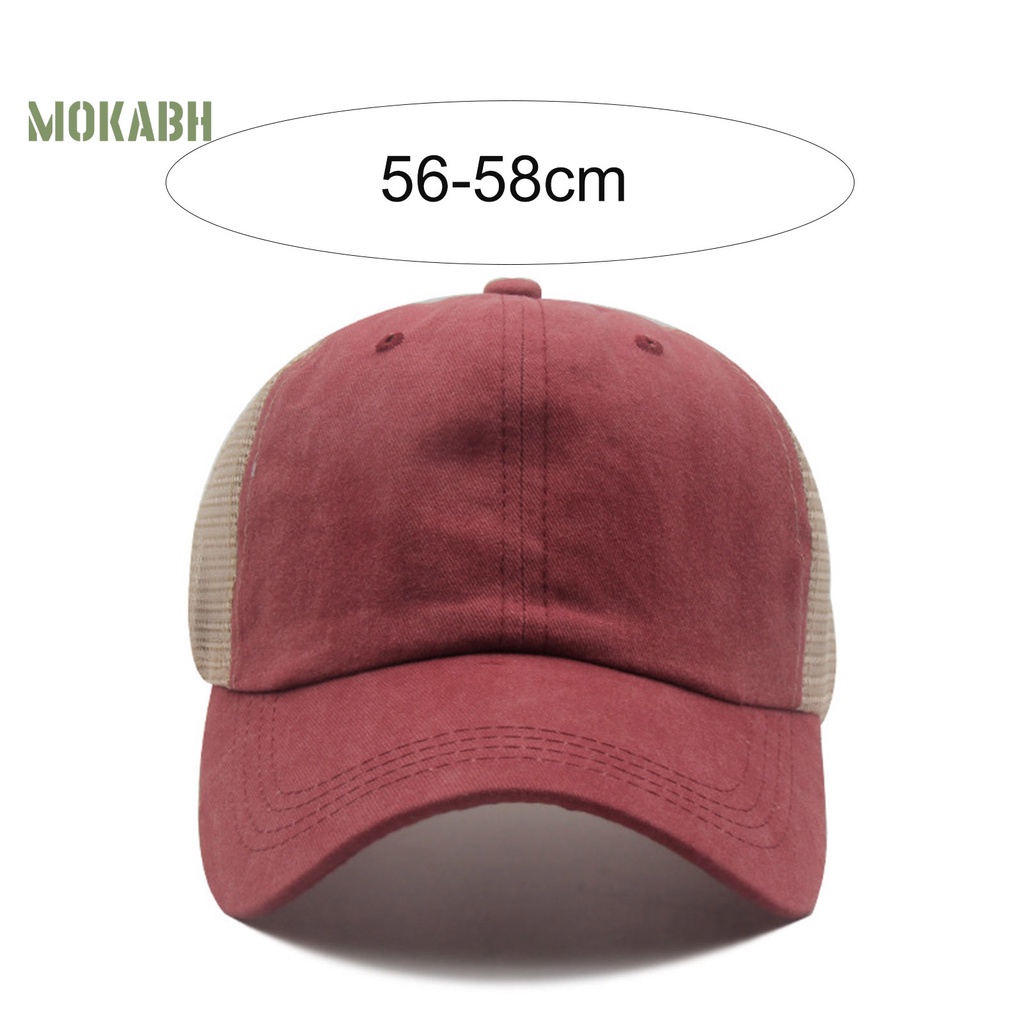 Mũ Lưỡi Trai Unisex Phối Lưới Chống Nắng Màu Sắc Trơn Có Thể Điều Chỉnh Kích Thước