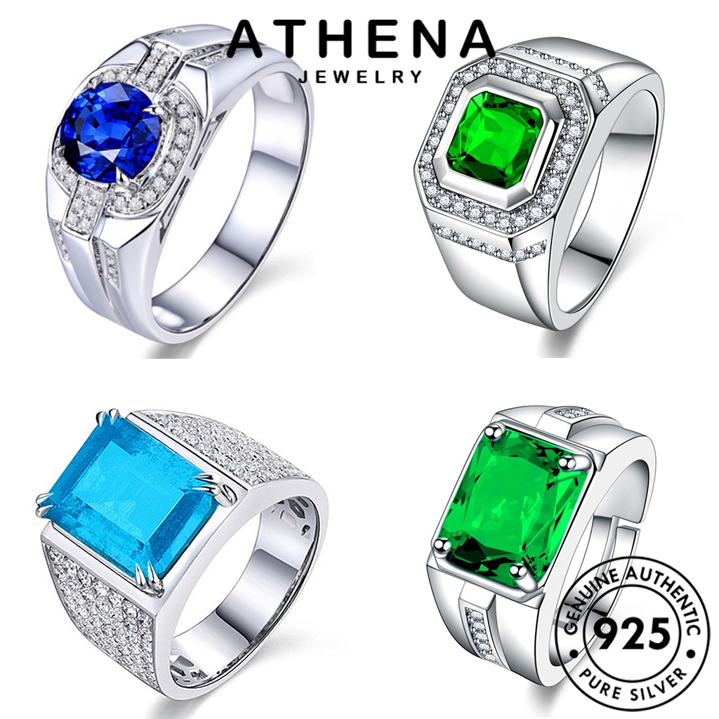 Nhẫn Mạ Bạc 925 Đính Đá Sapphire M087