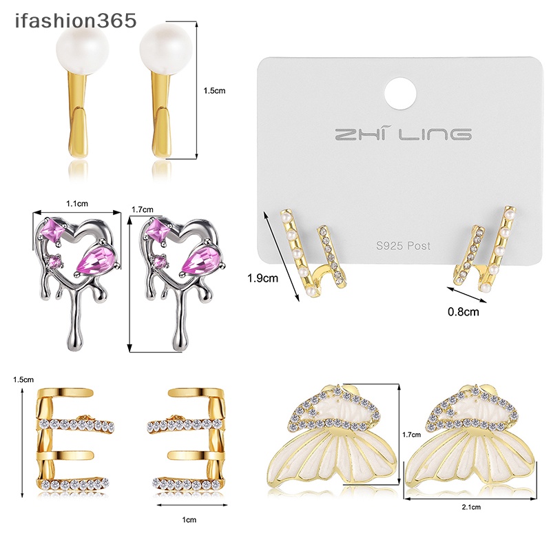 Bông Tai Đính Đá Zircon Ngọc Trai Sáng Bóng Độc Đáo Thời Trang Hàn Quốc ifashion365