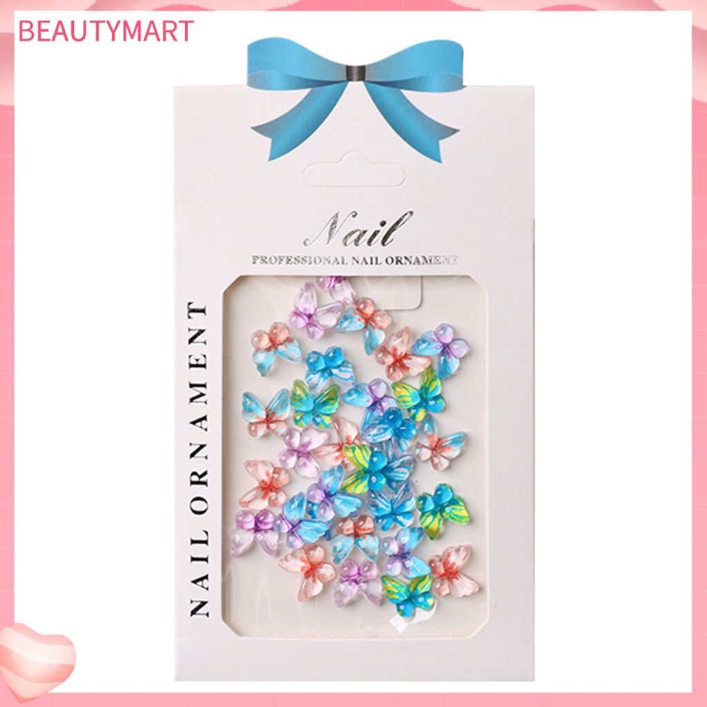 1 Túi Phụ Kiện Trang Trí Móng Tay Hình Bướm Nhiều Màu Sắc Dễ Thương Cho Nữ