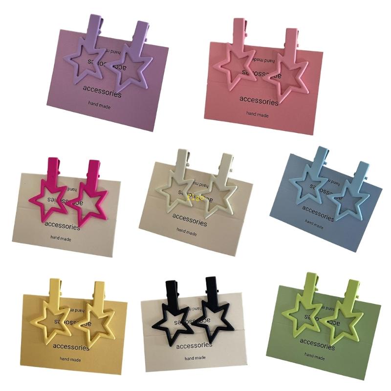 Bộ 2 Kẹp Tóc Hình Ngôi Sao Năm Cánh Y2K Phong Cách Ngọt Ngào Cho Nữ