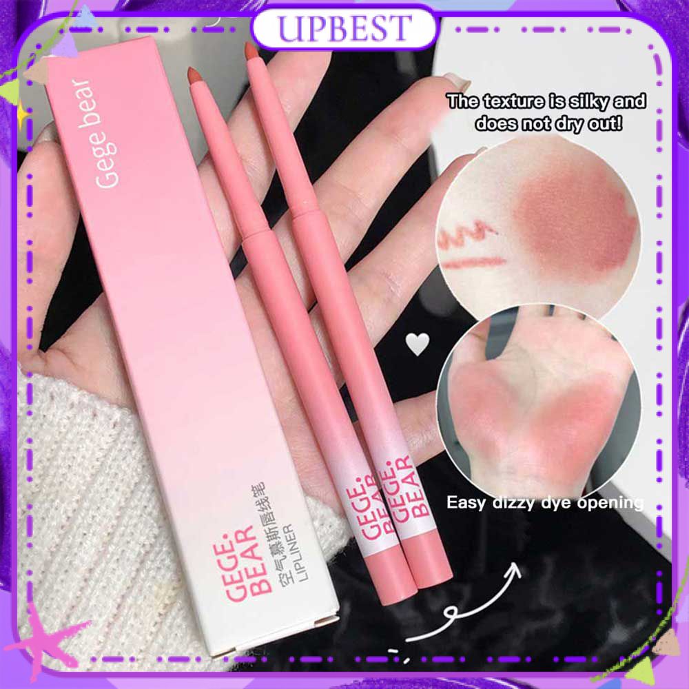 ♕Gege Gấu không khí Mousse môi lót mờ nhung sương mù bề mặt mịn dưỡng ẩm Son môi dễ dàng để màu sắc không dính cup sinh viên môi trang điểm 8 màu sắc upbest