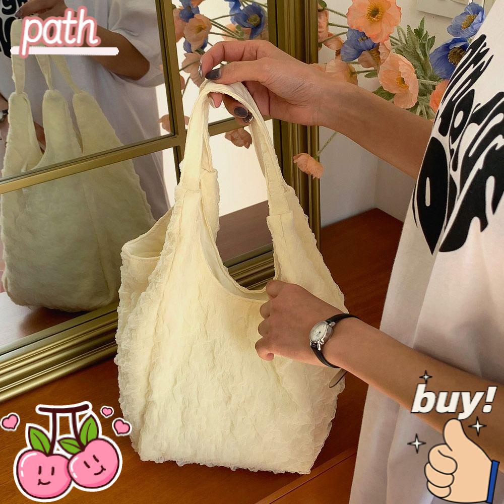 Túi Tote Đeo Vai Một Bên Vai Xếp Ly Bong Bóng Thời Trang
