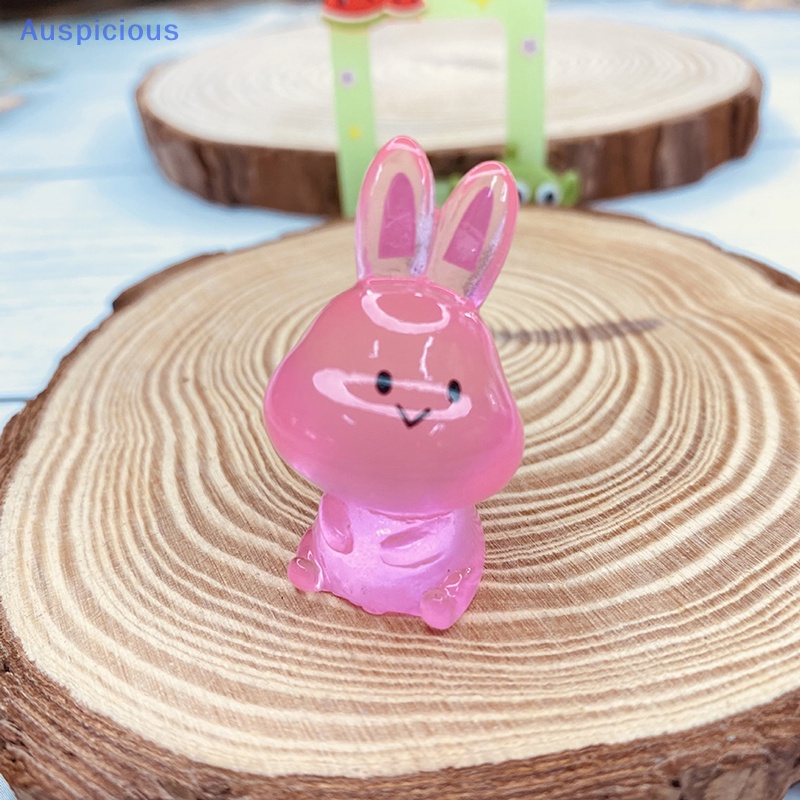 Set 2 Mô Hình Thỏ Mini Bằng Nhựa Phát Quang Trang Trí Sân Vườn