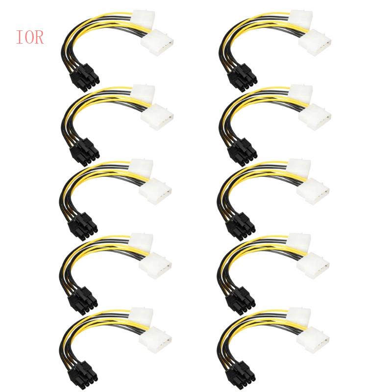 Bộ 10 Dây Cáp Nguồn Chuyển Đổi 8 Pin PCI Sang 4 Pin 7 87 Inches Chuyên Dụng Cho Máy Tính