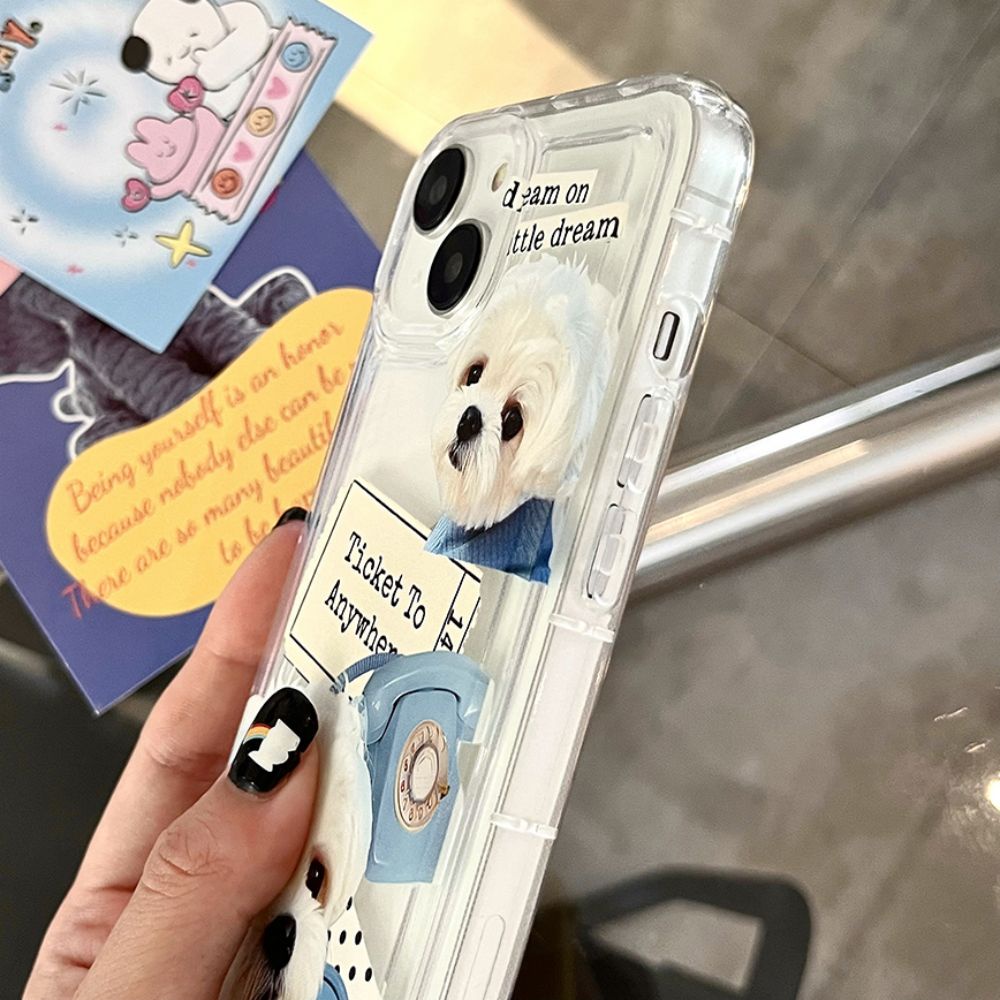 Ốp Điện Thoại TPU Mềm Chống Sốc In Hình Chú Cún Hoạt Hình Dễ Thương Cho IPhone 11 14 13 12 Pro Max