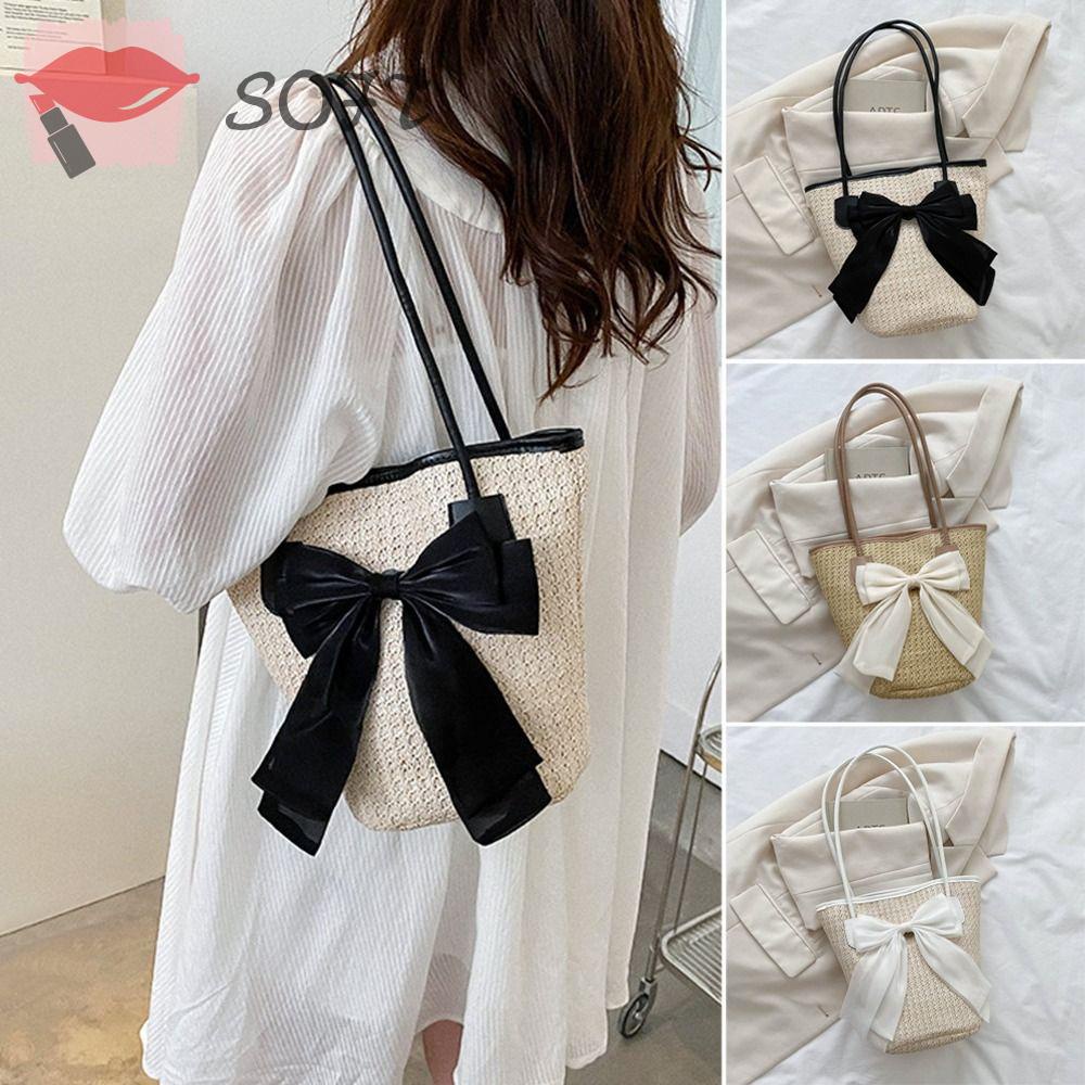 Túi Tote Đeo Vai Đính Nơ Thời Trang Xinh Xắn Cho Nữ