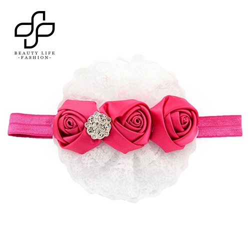 Băng Đô Hoa Hồng Co Giãn Dễ Thương Cho Bé Gái