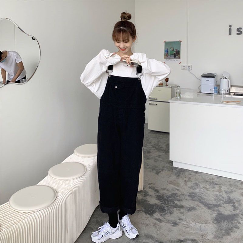 Quần Yếm Dáng Rộng Thiết Kế Mới Kiểu Dáng Đơn Giản Thời Trang Theo Phong Cách