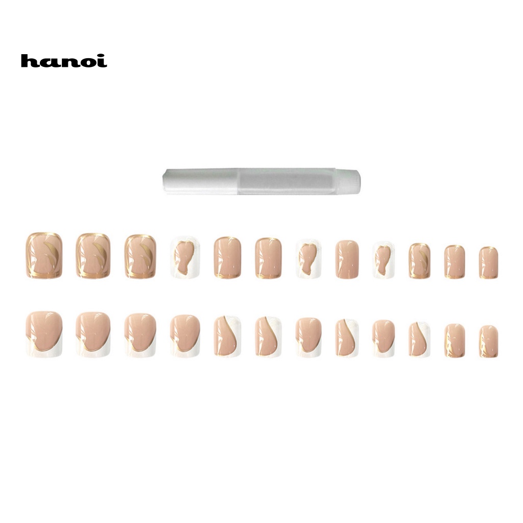 1 Bộ Móng Tay Giả Che Phủ Toàn Diện Không Phai Màu Kèm Keo Dính Trang Trí DIY