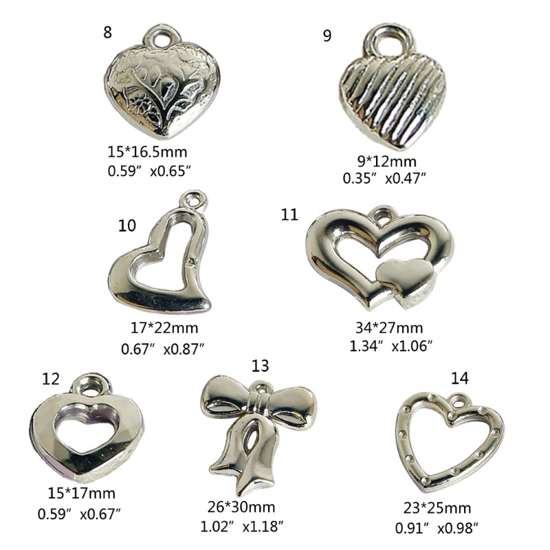 Bộ 10 Mặt Vòng cổ Bằng Acrylic Hình Nơ / Trái Tim Màu Sắc Thời Trang Diy