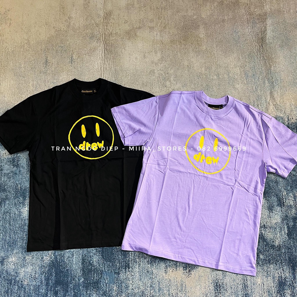 P A I N T E D M A S C O T - Áo thun tee in hình mặt cười sơn chảy D R E W H O U S E