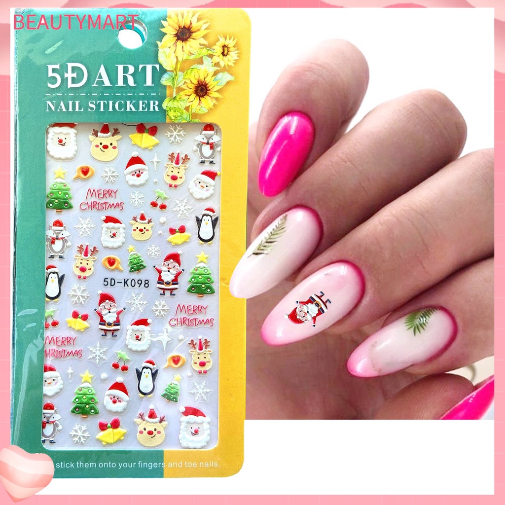 Miếng Dán Trang Trí Móng Tay Tự Dính Họa Tiết Tinh Tế Màu Sắc Sống Động Dễ Sử Dụng DIY