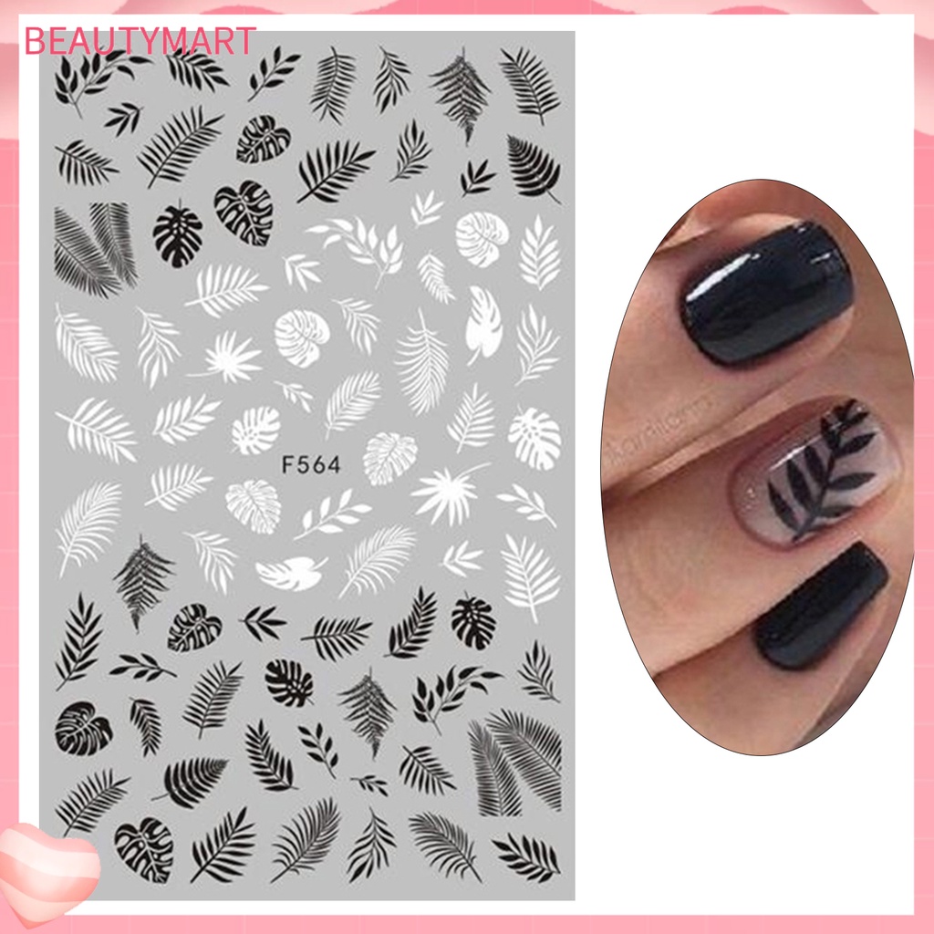 Miếng Dán Trang Trí Móng Tay 3D Tự Dính Lâu Trôi Đa Năng Màu Sắc Tương Phản Dành Cho Nữ