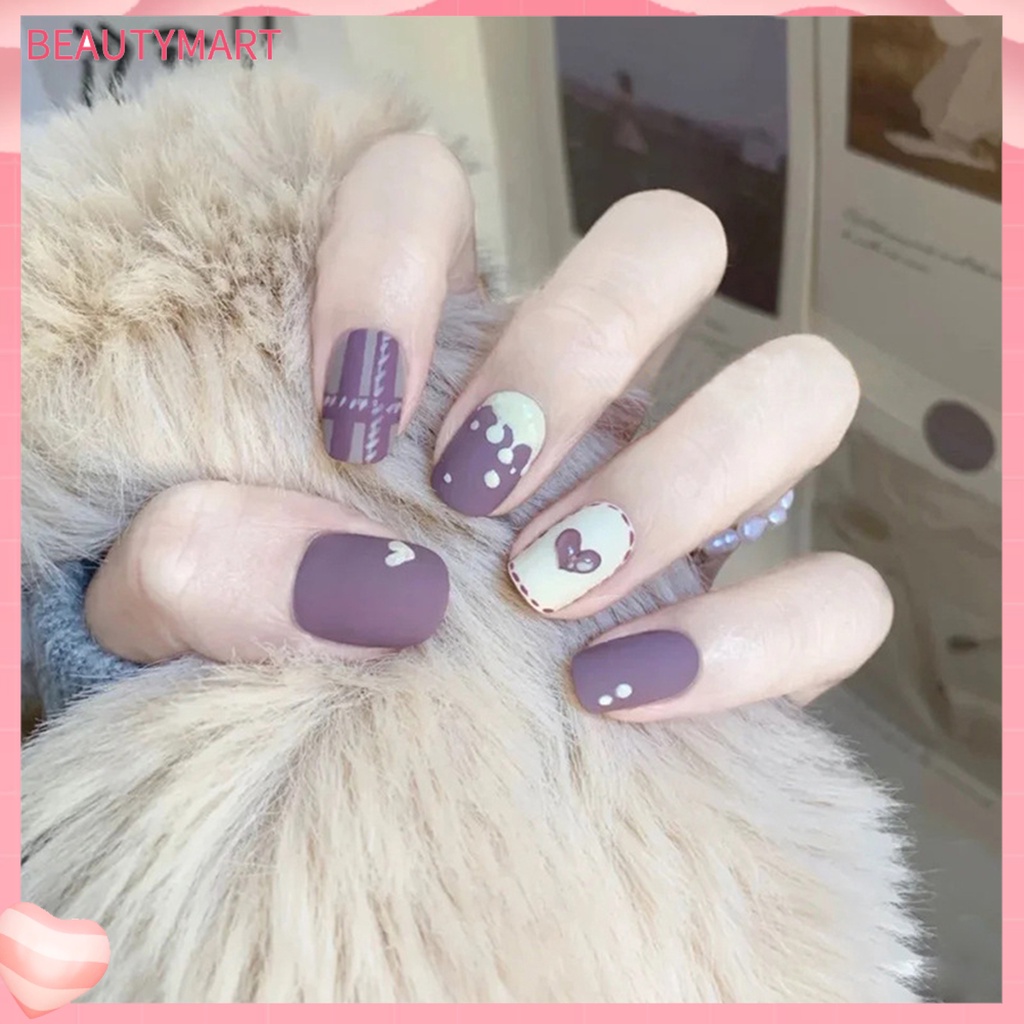 Hộp 24 Móng Tay Giả Bằng Nhựa Resin Mượt Mà DIY Thông Dụng Cho Nữ