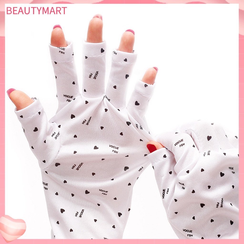 1 Đôi Găng Tay Sợi Polyester Siêu Mềm Thoáng Khí Chống Tia UV Bảo Vệ Ngón Tay Không Xơ Vải Chuyên Dụng Cho Salon Làm Móng