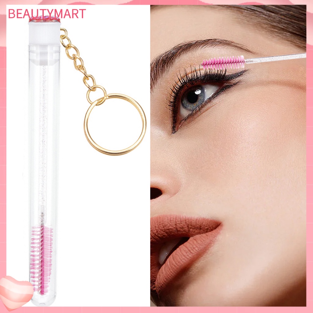 1 Bộ Cọ Chải Lông Mi Bằng Nhựa Đính Đá Pha Lê Nhân Tạo Với Khóa Cài Thời Trang Dành Cho Bạn Nữ