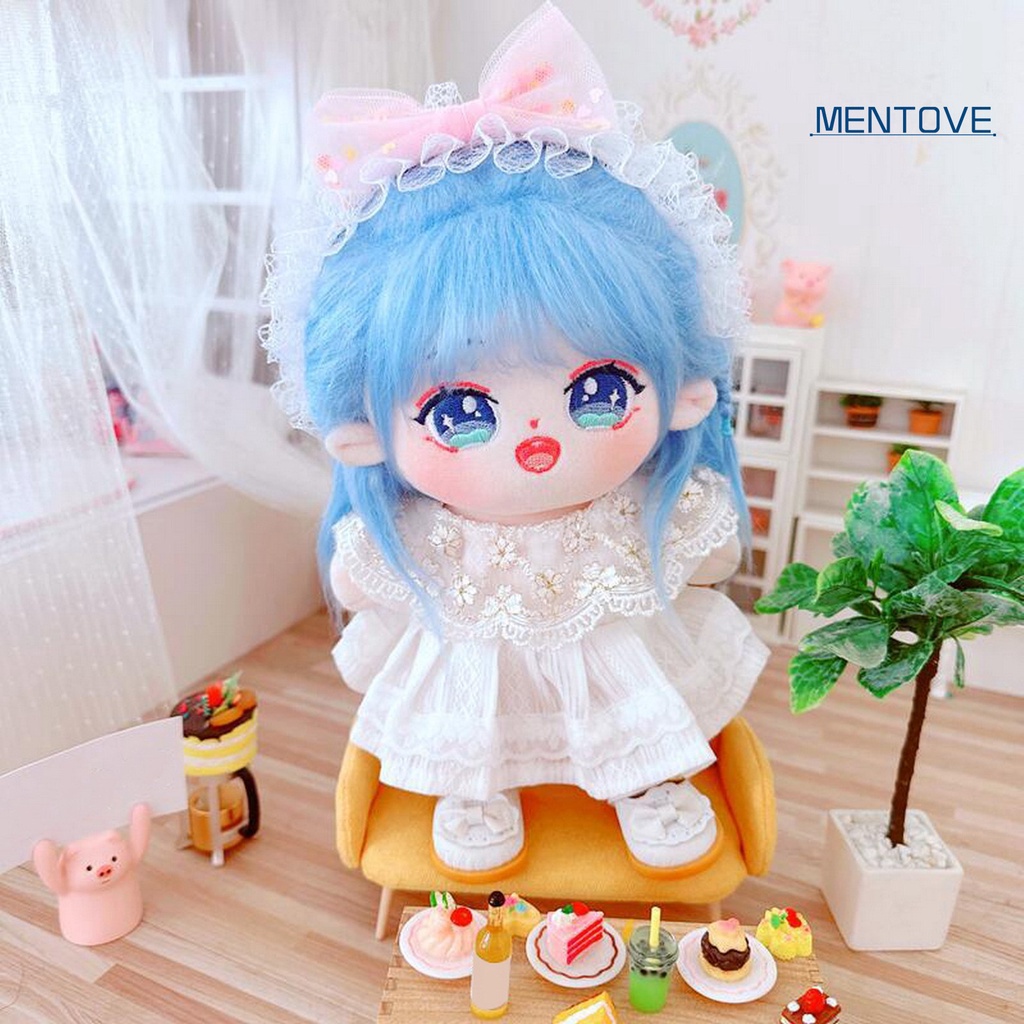 1 Bộ Quần Áo Búp Bê 20cm Bằng Vải Cotton Và Băng Đô Nơ Dễ Thương