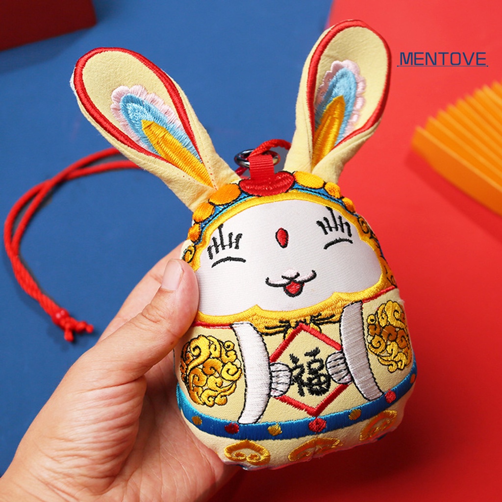Đồ chơi nhồi bông Vải Mềm Thêu Hình Thỏ Phong Cách Trung Hoa 2023