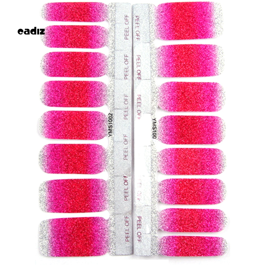 Miếng Dán Trang Trí Móng Tay Toàn Diện Màu Gradient Lấp Lánh