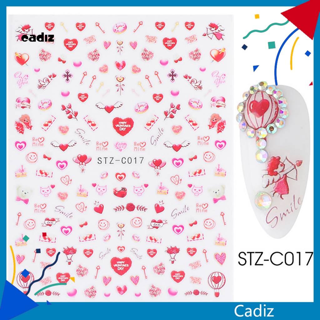 Miếng Dán Móng Tay Hình Trái Tim Dễ Thương Cho Cặp Đôi