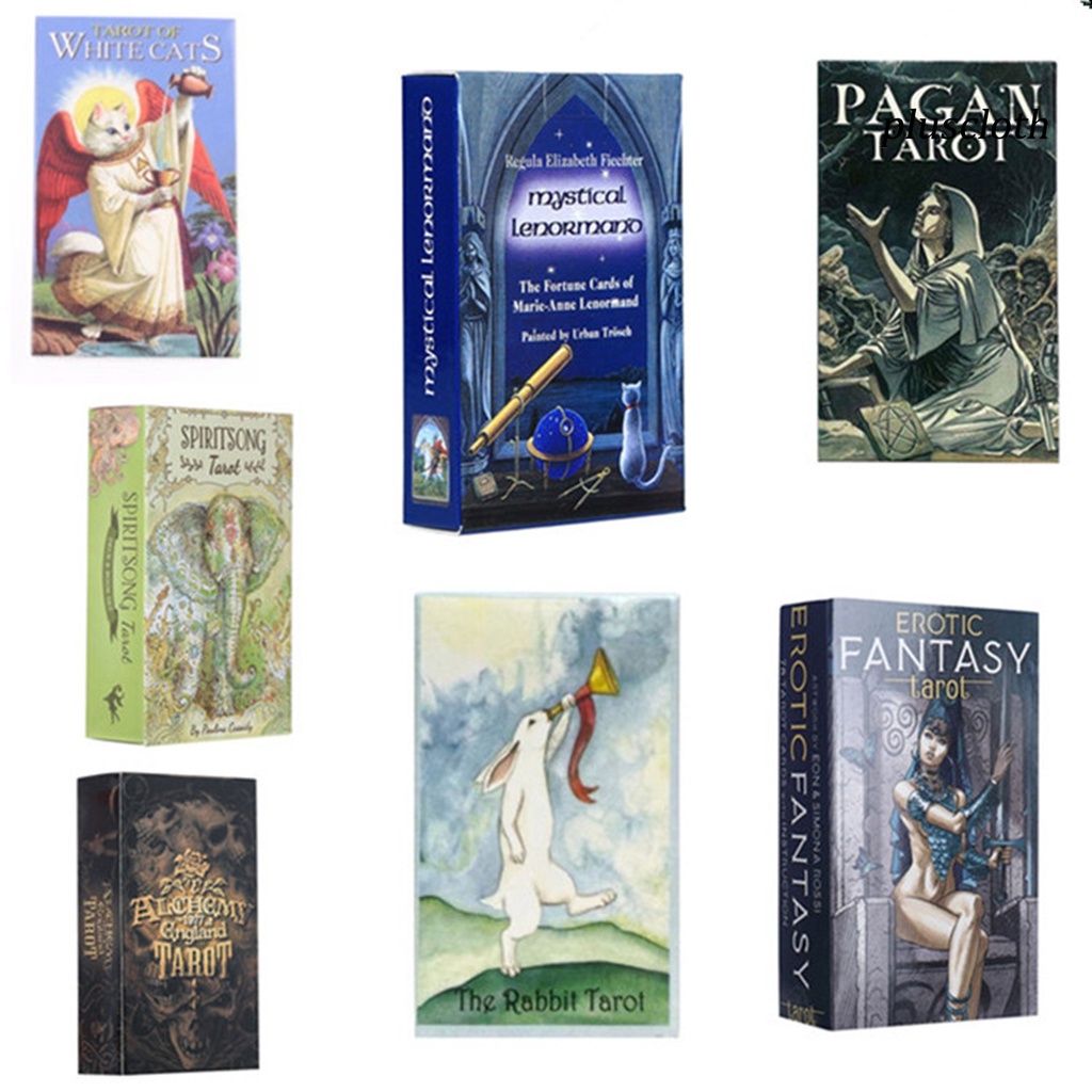 1 Bộ Bài Tarot Hình Mèo Trắng Nhiều Kiểu Dáng Khác Nhau Bằng Tiếng Anh Bí Ẩn Dùng Hàng Ngày