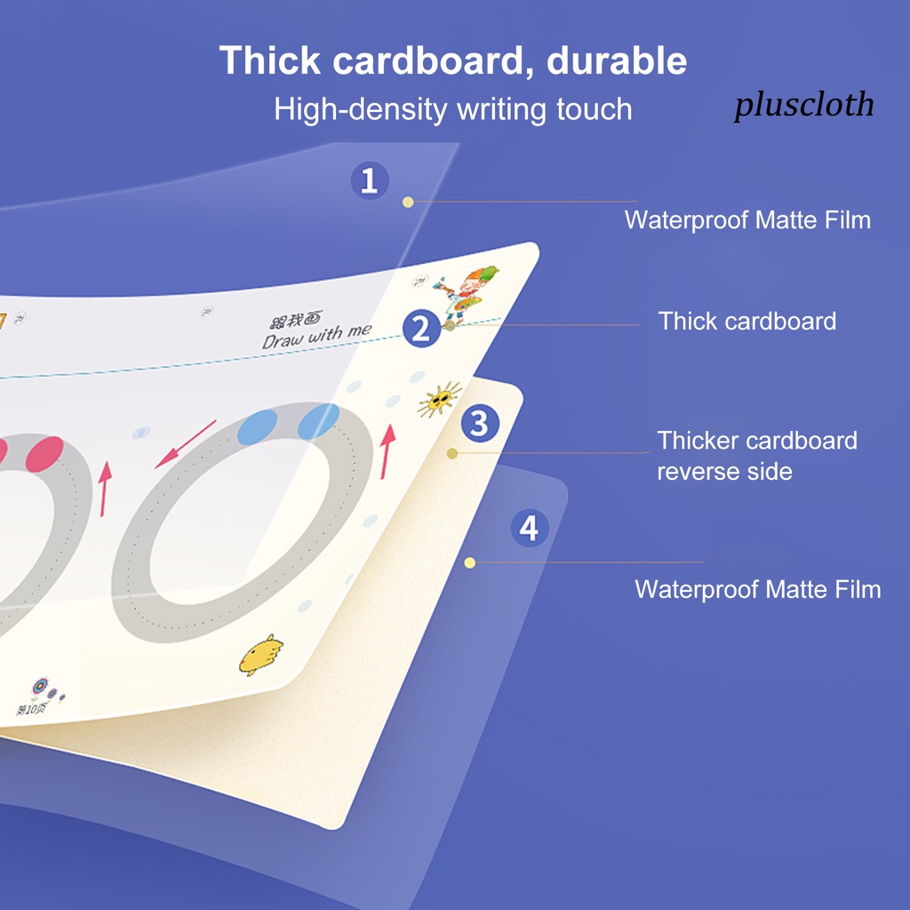 1 Bộ Sách Viết Với Màng Mờ Chống Nước Dùng Để Giáo Dục Hằng Ngày Cho Trẻ Em