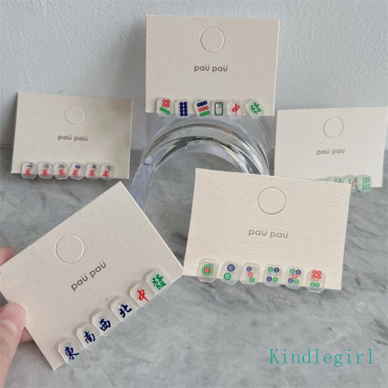 Bộ 6 Bông Tai Hình Nhân Vật Trung Quốc Bằng Nhựa Resin Phong Cách Gothique