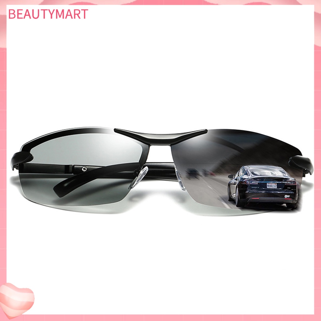 Kính Mát Phân Cực Nửa Gọng Kim Loại Chống Tia UV Cho Nam Lái Xe