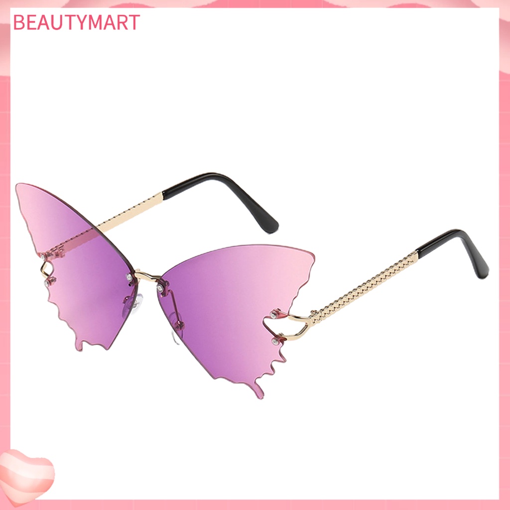Kính Mát Hình Bướm Không Vành Siêu Nhẹ Chống Tia UV Trong Suốt Thời Trang Cho Nữ