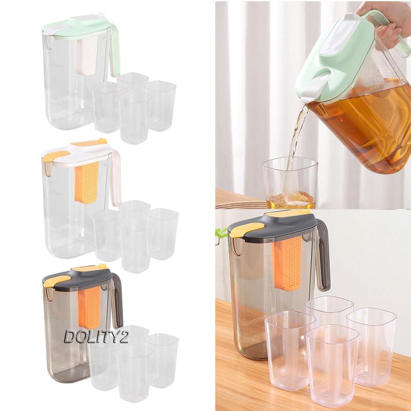 Bộ 2 Bình Đựng Trà / Cà Phê Kín Khí Trong Suốt Kèm 4 Tách