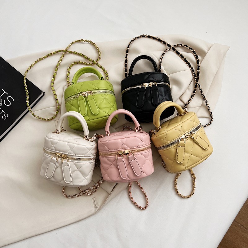 Túi Đeo Chéo mini Dây Rút Thêu Họa Tiết Hình Thoi Thời Trang Cho Nữ