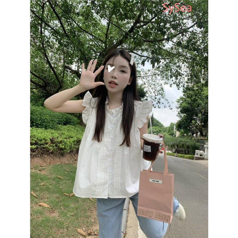 Áo Kiểu Tay Phồng Họa Tiết Sọc Caro Phong Cách Retro Pháp