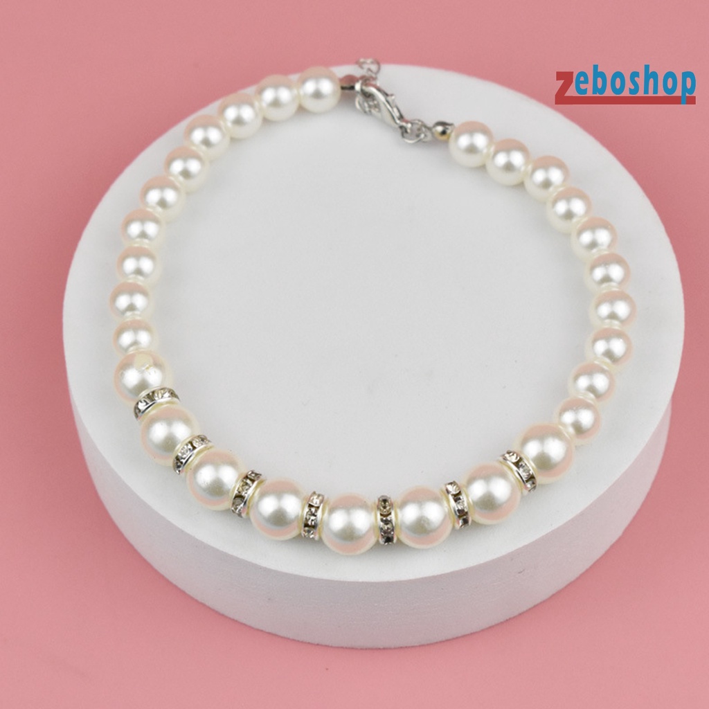 Vòng cổ Đính Ngọc Trai Nhân Tạo Thời Trang Dành Cho Thú Cưng