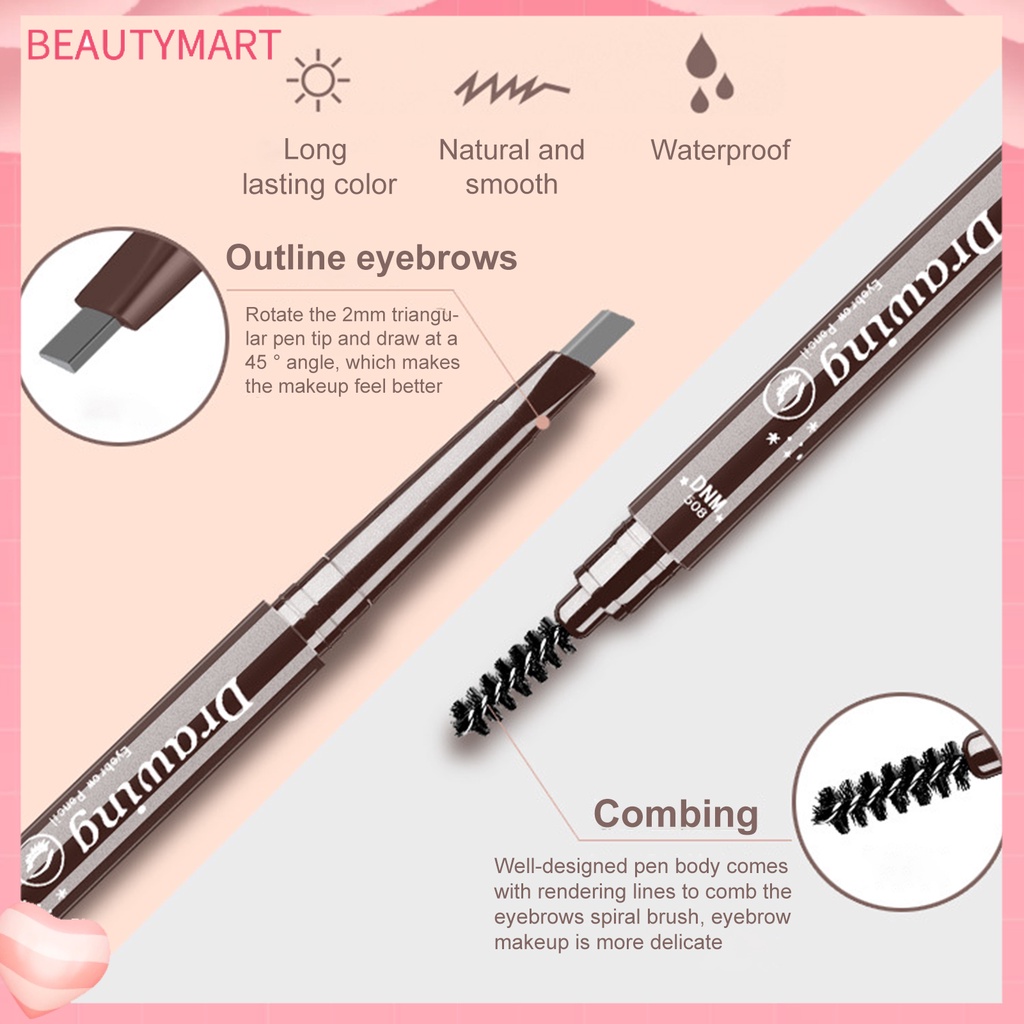 Bút Kẻ Mày beautymart Hai Đầu 0.2g Hiệu Ứng Tự Nhiên Kháng Nước Lâu Trôi Cho Nữ