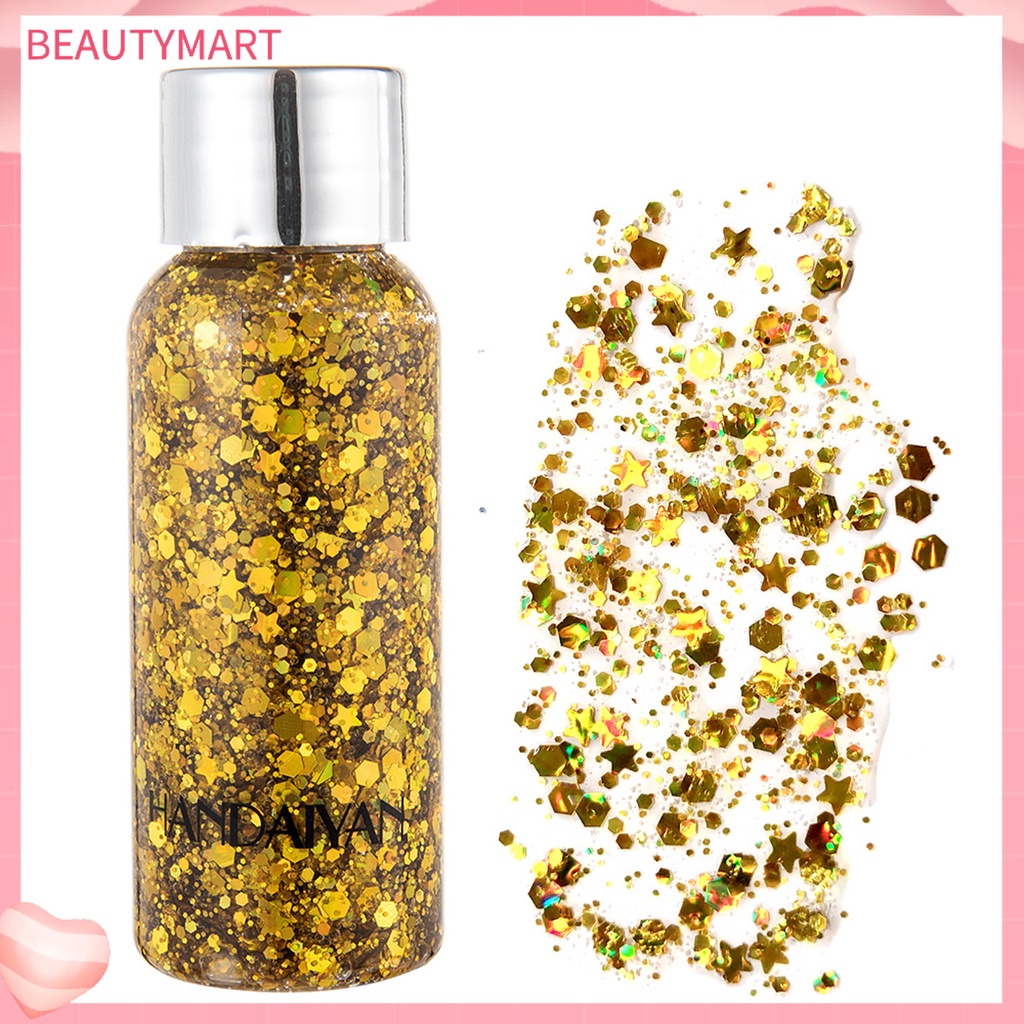 1 Lọ Gel Kim Tuyến HANDAIYAN Lấp Lánh 9 Màu Tùy Chọn Trang Điểm Mặt Và Cơ Thể Tại Nhà