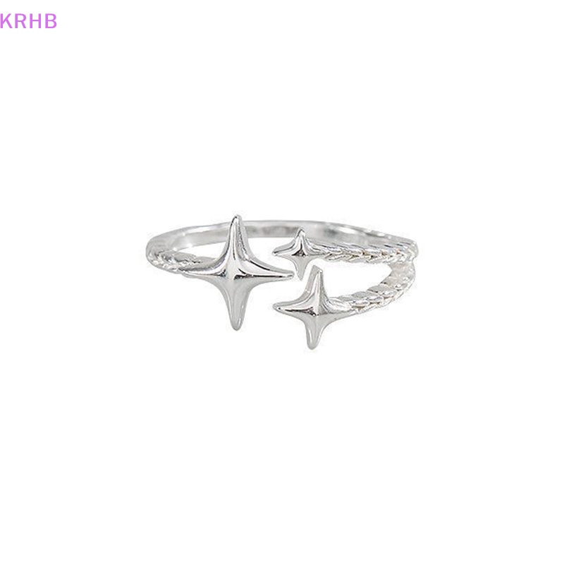 Nhẫn Hở Hình Ngôi Sao Màu Bạc Phong Cách Hàn Quốc Thời Trang Cho Nữ Mới