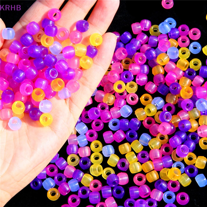 Set 100 Hạt Cườm Xỏ Lỗ Nhiều Màu Sắc Dùng Để Làm Đồ Trang Sức Thủ Công Mới