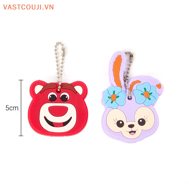 Móc Chìa Khóa Silicon Mềm Hình Gấu Picachu Dâu Tây Hoạt Hình Sáng Tạo