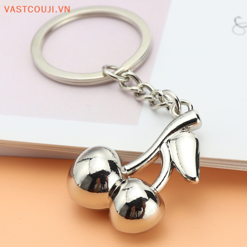 Móc Khóa Hình Trái Cherry Bằng Kim Loại Thời Trang