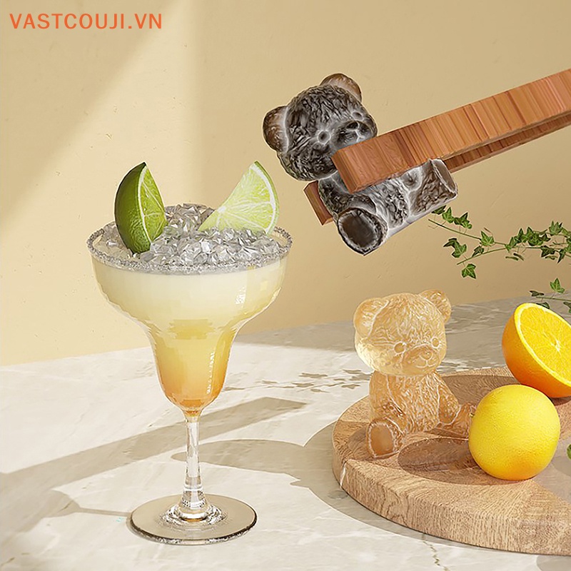 Khuôn Silicon Làm Đá / Xà Phòng Hình Chú Gấu Cười 3D Dễ Thương Diy