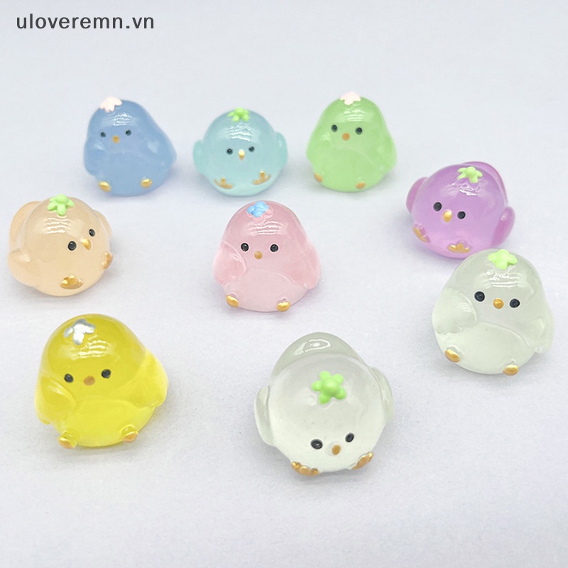 Đồ Chơi Chú Gà Mập Mạp Bằng Nhựa Resin Phát Sáng Dễ Thương Trang Trí Tiểu Cảnh DIY