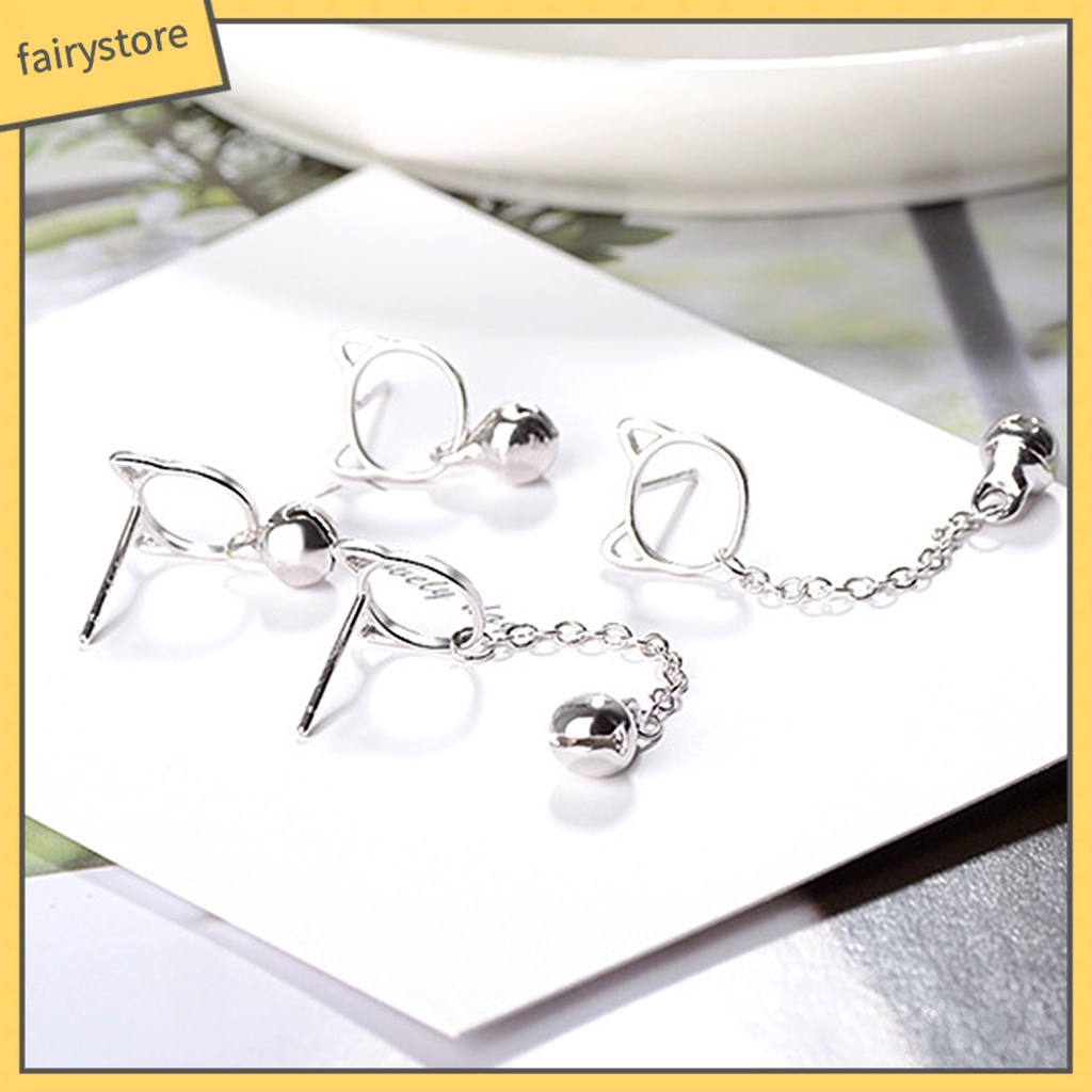 1 Đôi Bông Tai Hình Mèo Bằng Đồng Trang Trí Tiệc