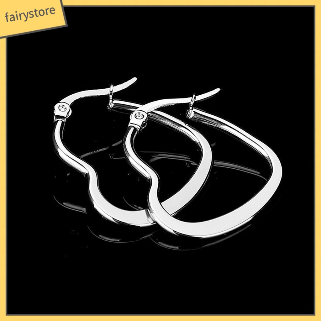 1 Đôi Bông Tai Tròn Màu Trơn Không Dễ Phai Thời Trang Dành Cho Nữ